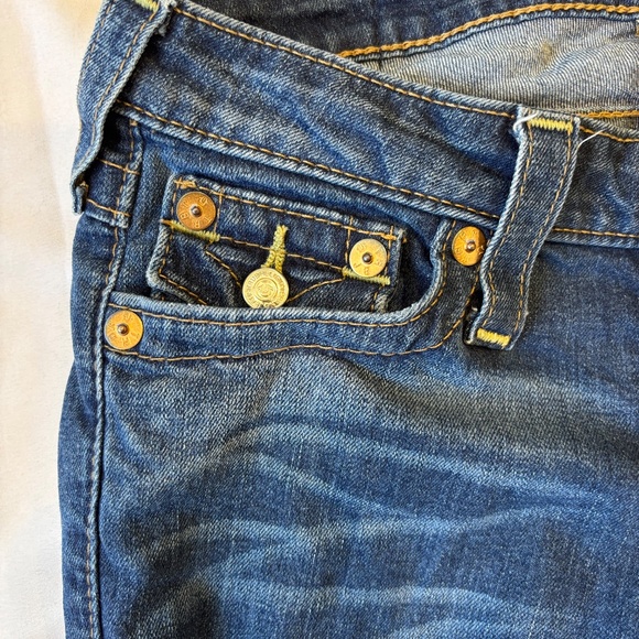 True Religion Women’s Skinny Jeans Size 26 Dark Wash Flap Pockets Designer Denim - Picture 3 of 10
